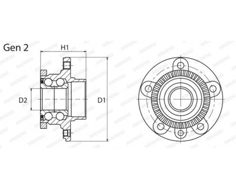 Kit de roulements de roue VO-WB-11058 Moog