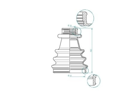 Joint-soufflet, arbre de commande 190977 Spidan, Image 2