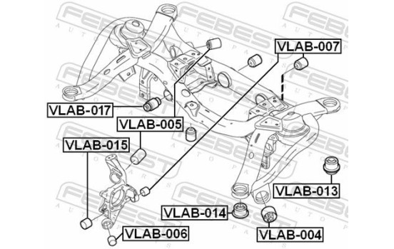 Douille de palier, bras transversal
