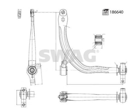 Bras de commande, suspension de roue 33110489 Swag
