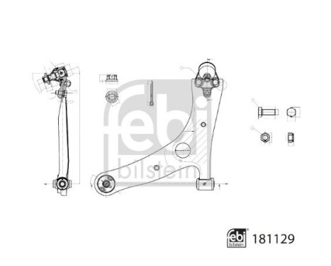 bras de support avec roulements et articulation 181129 FEBI