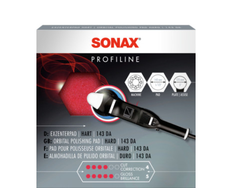 SONAX Polishing disc eccentric hard red 125mm, Image 2