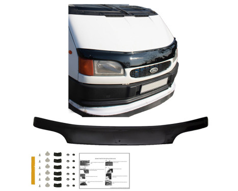 Oneway Bonnet protector (stone chip cover) fits Ford Transit MK5 1993-2002 - Glossy black, Image 3