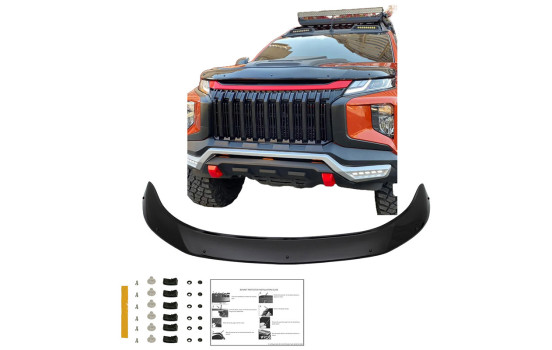 Oneway Bonnet protector (stone chip cover) fits Mitsubishi L200 Triton 6 2019- - Glossy black, Image 3