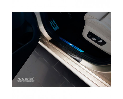 3D Black Carbon Door Sill BMW X5 IV G05 M-Pack 2018- 2-piece