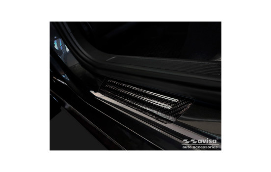 3D Black Carbon Door Sill Fitting for Volkswagen Tiguan II 2016-/Arteon 2017-/Passat Sedan&Vari