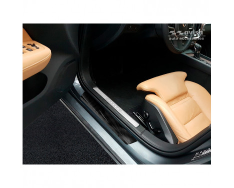 3D Black Carbon Door Sill Volvo V60 II 2018- 4-piece