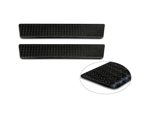 Aluminium Entry Mouldings 'Riffled Plate' suitable for Renault Express 2021- - 2-piece - Black, Image 4