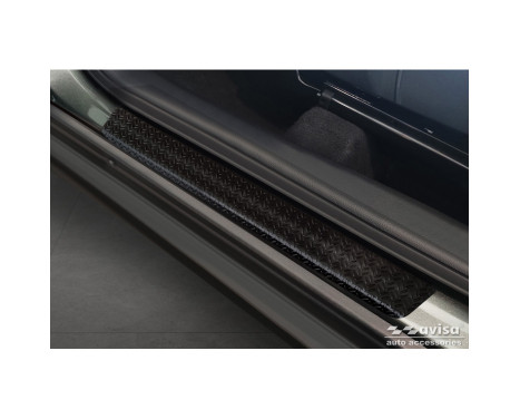 Aluminum Door Sill Moldings 'Riffled Plate' suitable for Toyota Aygo X 2022- - 4-piece - Black