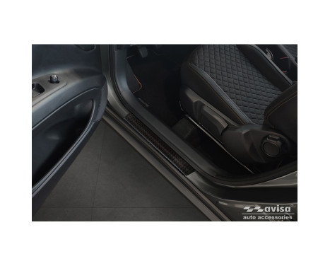 Aluminum Door Sill Moldings 'Riffled Plate' suitable for Toyota Aygo X 2022- - 4-piece - Black, Image 2