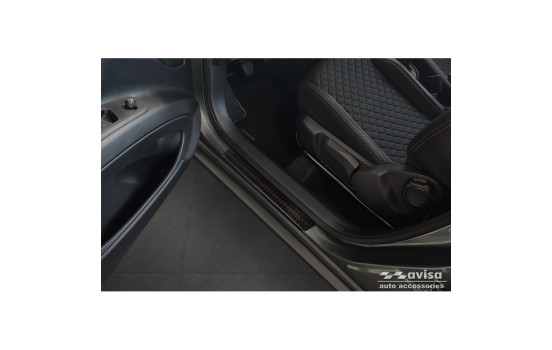 Aluminum Door Sill Moldings 'Riffled Plate' suitable for Toyota Aygo X 2022- - 4-piece - Black, Image 2