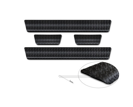 Aluminum Door Sill Moldings 'Riffled Plate' suitable for Toyota Aygo X 2022- - 4-piece - Black, Image 5