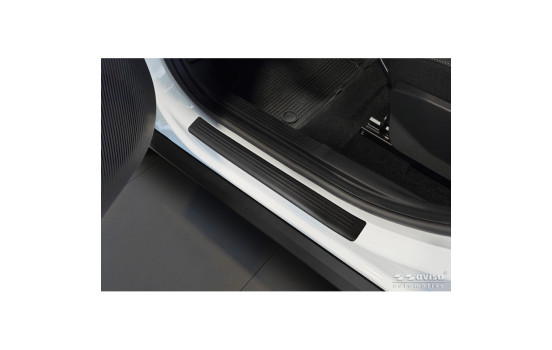Avisa Matte Black Stainless Steel Door Sill Trims Suitable for Citroen C3 IV 2024- - 'Lines' - 4-piece, Image 2