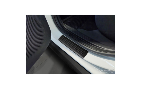 Avisa Matte Black Stainless Steel Door Sill Trims Suitable for Citroen C3 IV 2024- - 'Lines' - 4-piece, Image 4