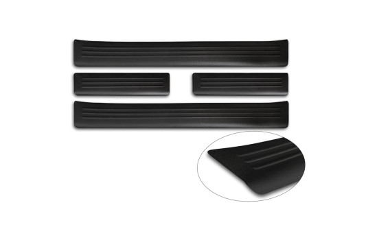 Avisa Matte Black Stainless Steel Door Sill Trims Suitable for Citroen C3 IV 2024- - 'Lines' - 4-piece, Image 5