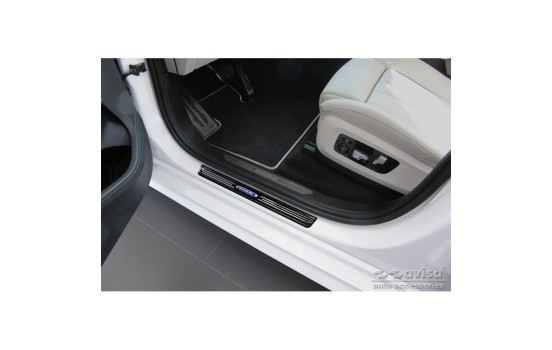 Black glossy stainless steel Door sills suitable for BMW X7 G07 2019- 'Hybrid' - 4-piece