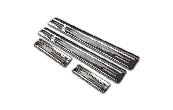 Black glossy stainless steel Door sills suitable for Honda Civic X HB 5-door 2017- 'Sportline' - 4-piece, Image 5