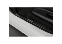 Black glossy stainless steel door sills suitable for Nissan Leaf II (2E1) 2017-2022 & Facelift 2022- 'E-Pow