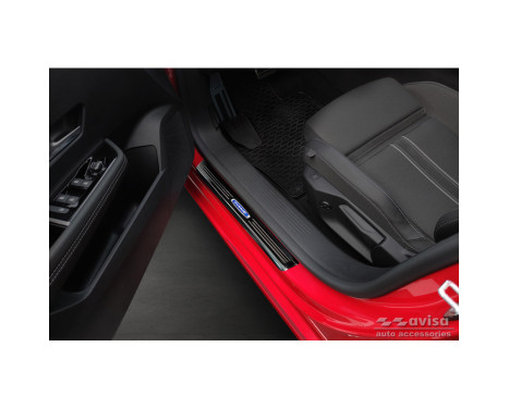 Black glossy stainless steel Door sills suitable for Opel Astra (L) Hatchback 2021- 'Hybrid' - 4-piece