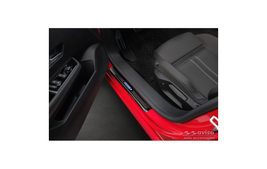 Black glossy stainless steel Door sills suitable for Opel Astra (L) Hatchback 2021- 'Hybrid' - 4-piece