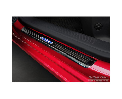 Black glossy stainless steel Door sills suitable for Opel Astra (L) Hatchback 2021- 'Hybrid' - 4-piece, Image 2