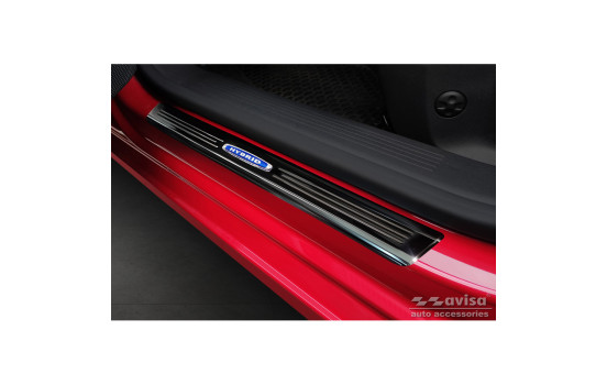 Black glossy stainless steel Door sills suitable for Opel Astra (L) Hatchback 2021- 'Hybrid' - 4-piece, Image 2