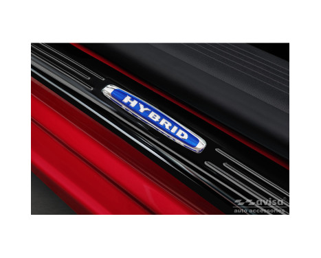 Black glossy stainless steel Door sills suitable for Opel Astra (L) Hatchback 2021- 'Hybrid' - 4-piece, Image 3