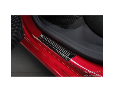 Black glossy stainless steel Door sills suitable for Opel Astra (L) Hatchback 2021- 'Hybrid' - 4-piece, Image 4