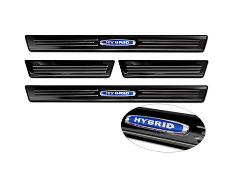 Black glossy stainless steel Door sills suitable for Opel Astra (L) Hatchback 2021- 'Hybrid' - 4-piece, Image 6