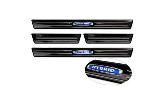 Black glossy stainless steel Door sills suitable for Opel Astra (L) Hatchback 2021- 'Hybrid' - 4-piece, Image 6