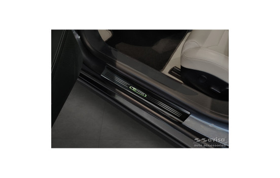 Black glossy stainless steel Door sills suitable for Tesla Model S 2012-2016 & Facelift 2016- 'E-Power' - 4