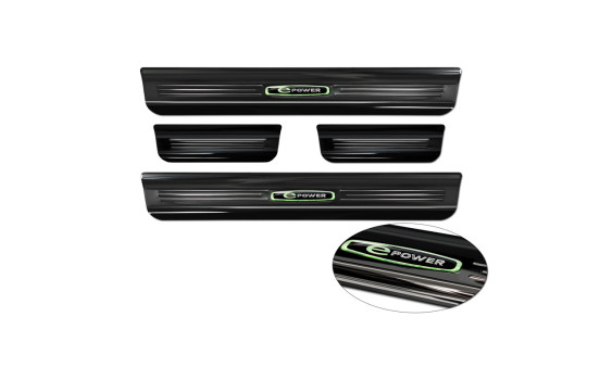 Black glossy stainless steel Door sills suitable for Tesla Model S 2012-2016 & Facelift 2016- 'E-Power' - 4, Image 5