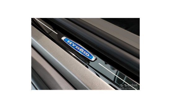Black glossy stainless steel Door sills suitable for Volvo V90 2016- 'Hybrid' - 4-piece, Image 2