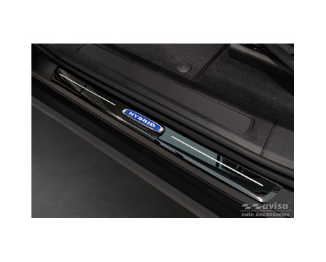 Black glossy stainless steel Door sills suitable for Volvo XC60 II 2017-2021 & Facelift 2021- 'Hybrid' - 4-