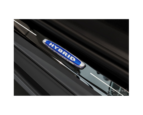 Black glossy stainless steel Door sills suitable for Volvo XC60 II 2017-2021 & Facelift 2021- 'Hybrid' - 4-, Image 3