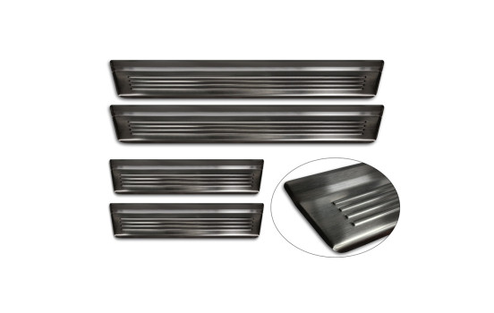 Black Stainless Steel Door Sill Moldings Fits Honda CR-V VI (RS_) 2023- - 'Lines' - 4-piece, Image 5