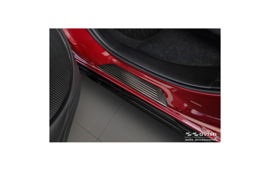 Black Stainless Steel Door Sill Moldings Fits Honda ZR-V (RZ4) 2023- - 'Lines' - 4-piece, Image 4