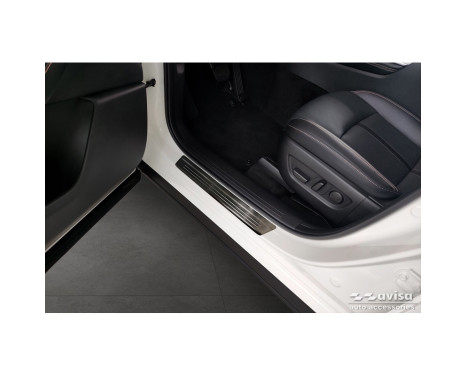 Black Stainless Steel Door Sill Moldings Suitable for Mazda CX-60 (KH_) 2022- - 'Lines' - 4-piece