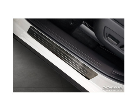 Black Stainless Steel Door Sill Moldings Suitable for Mazda CX-60 (KH_) 2022- - 'Lines' - 4-piece, Image 2