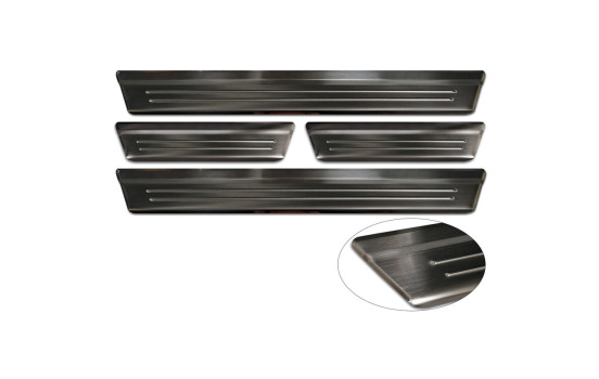 Black Stainless Steel Door Sill Moldings Suitable for Mazda CX-60 (KH_) 2022- - 'Lines' - 4-piece, Image 5