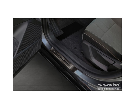Black stainless steel door sill moldings suitable for Renault Megane E-Tech 2022- - 'Special Edition' - 4-piece