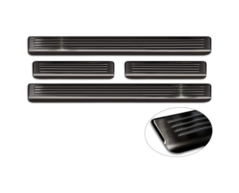 Black Stainless Steel Door Sill Moldings Suitable for Volkswagen Passat 3G Sedan/Variant 2014-2023 - 'Lines' - 4, Image 5