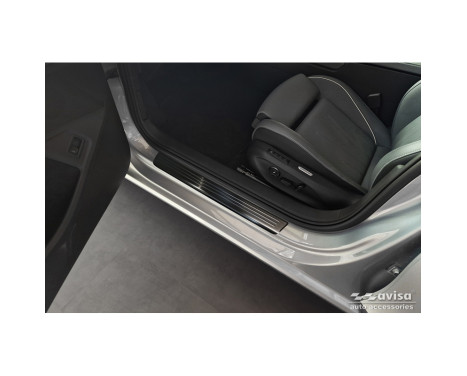 Black stainless steel door sill moldings suitable for Volkswagen Passat Variant (CJ5) incl. R-Line & Hybrid 2024- - 