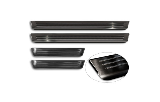 Black stainless steel door sill moldings suitable for Volkswagen Tiguan II 2016-2020 & FL 2020- incl. Allspace 2017-, Image 5