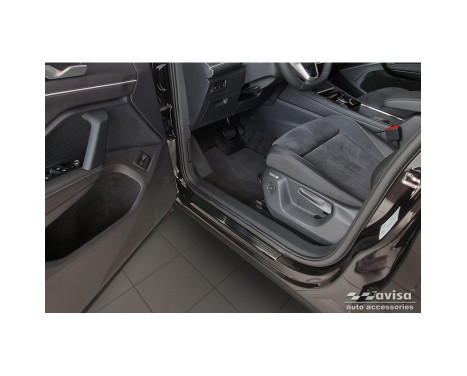 Black stainless steel door sill moldings suitable for Volkswagen Tiguan III (CT1) 2024- - 'Lines' - 4-piece