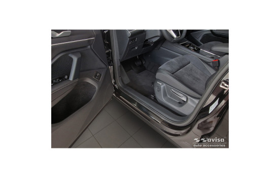 Black stainless steel door sill moldings suitable for Volkswagen Tiguan III (CT1) 2024- - 'Lines' - 4-piece