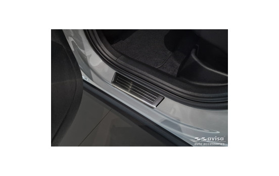 Black stainless steel door sill moldings suitable for Volvo EX30 2023- - 'Lines' - 4-piece, Image 4