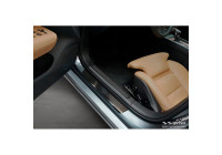 Black stainless steel door sill moldings suitable for Volvo S60 III & V60 II 2018- - 'Lines' - 4-piece