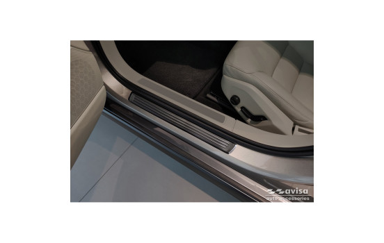 Black Stainless Steel Door Sill Moldings Suitable for Volvo V90 & V90 Cross Country 2016- - 'Lines' - 4-piec