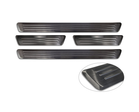 Black Stainless Steel Door Sill Moldings Suitable for Volvo V90 & V90 Cross Country 2016- - 'Lines' - 4-piec, Image 5